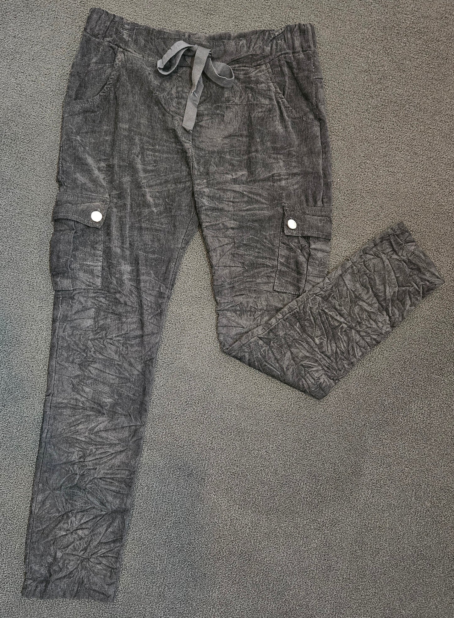 Textured Tie-Waist Pants