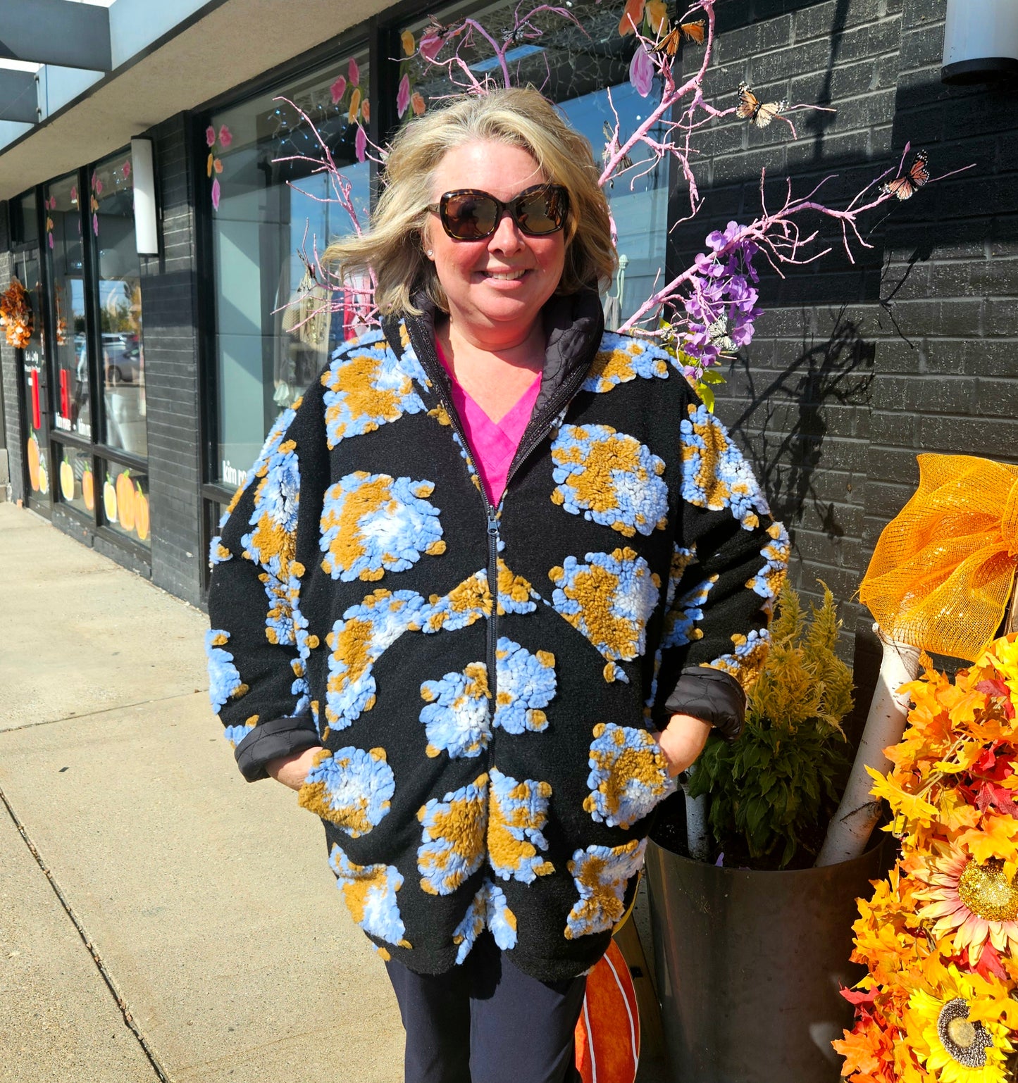 Zip-Up Floral Coat