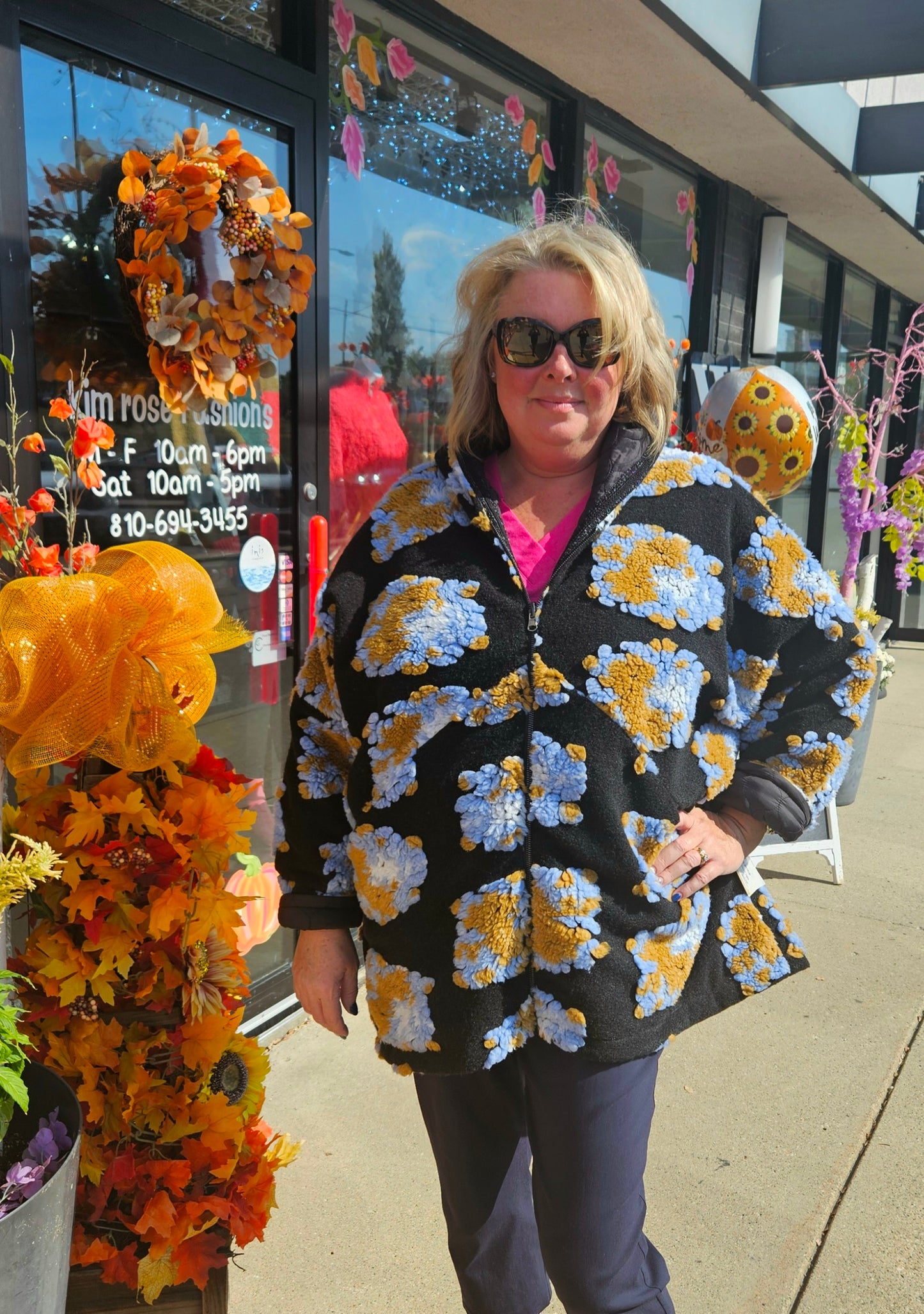 Zip-Up Floral Coat