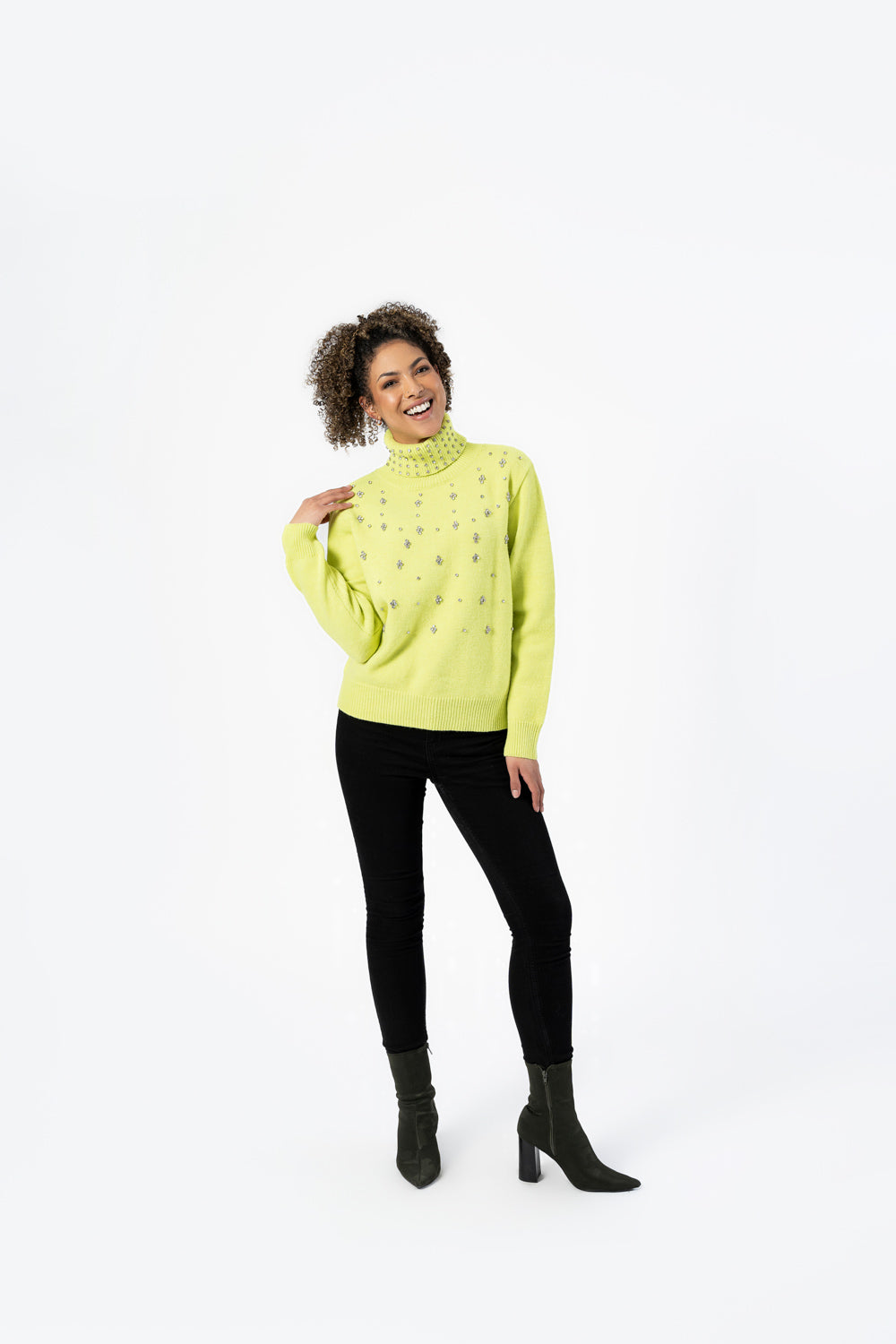 Lime Gem Turtleneck Sweater