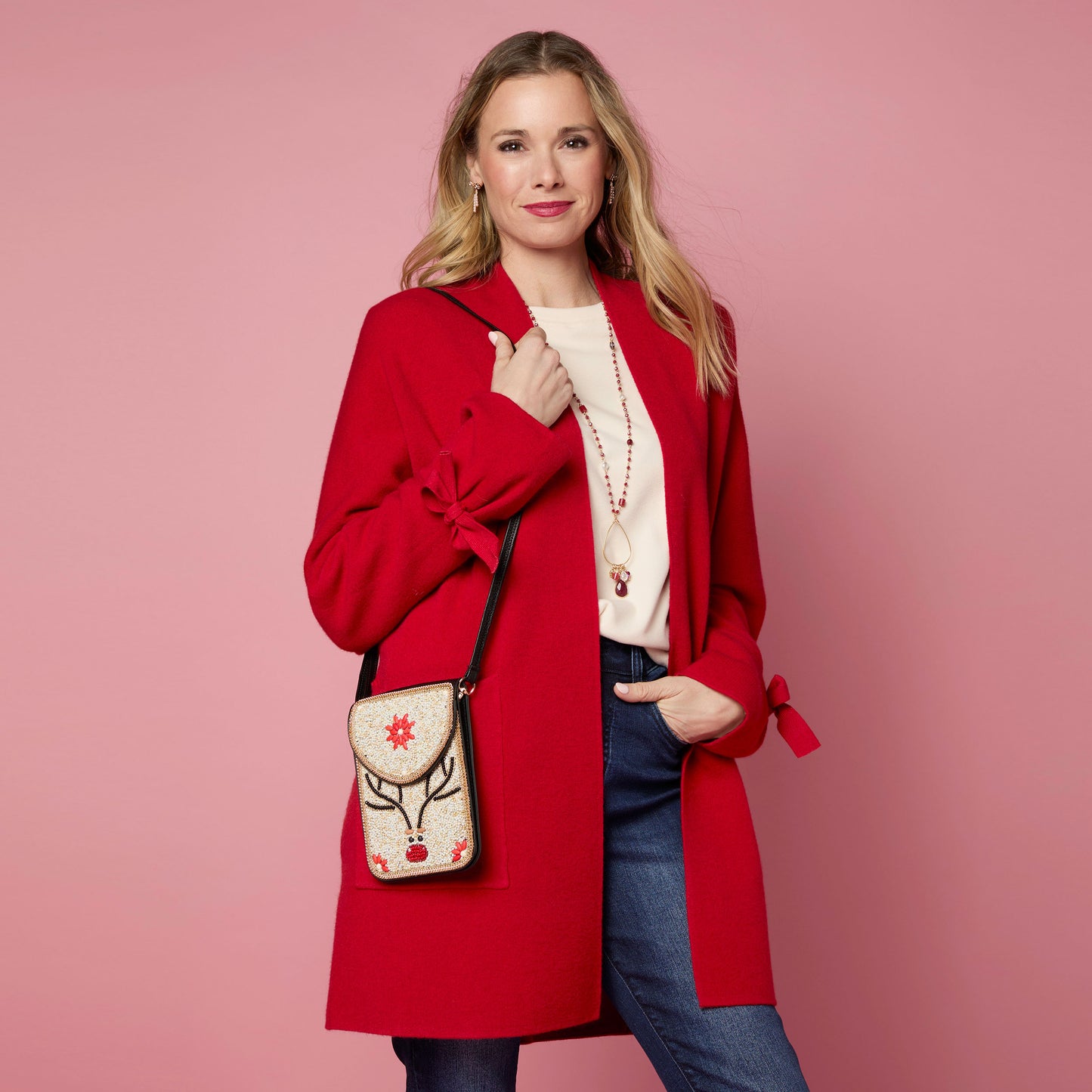 Artisan Beaded Holiday Crossbody Bag