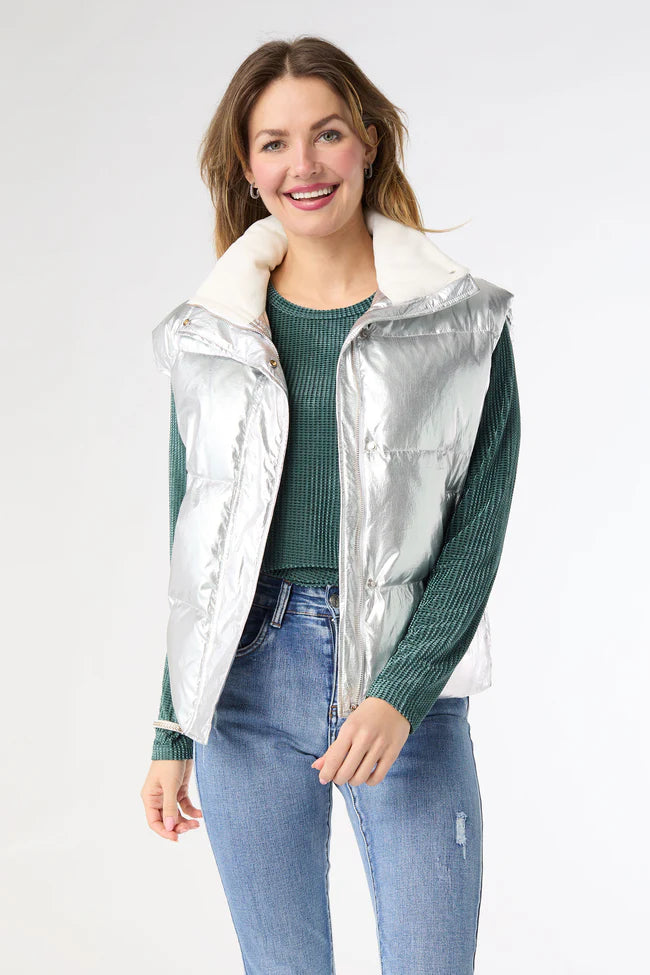 Glinda Metallic Down Vest