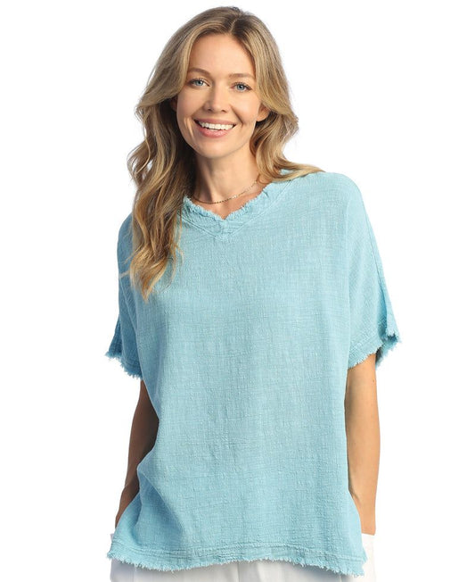 SOLID MINERAL WASHED GAUZE TOP
