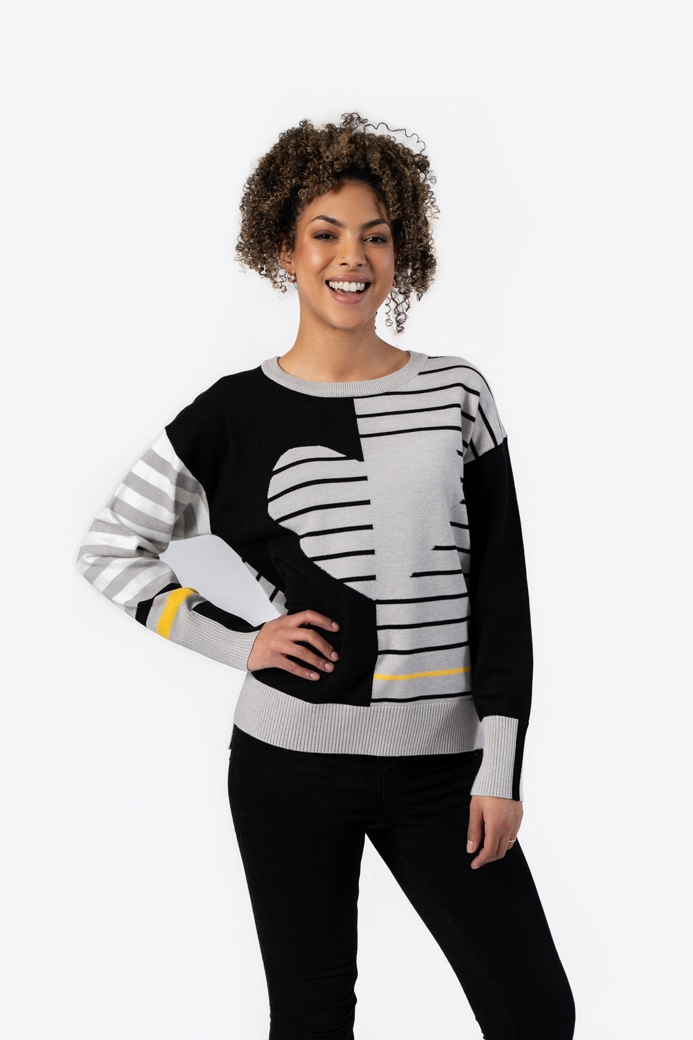 Striped Heart Sweater
