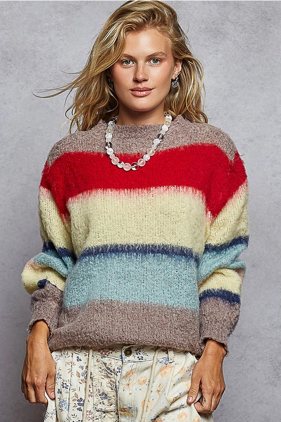 Fun Multi Color Stripe Sweater