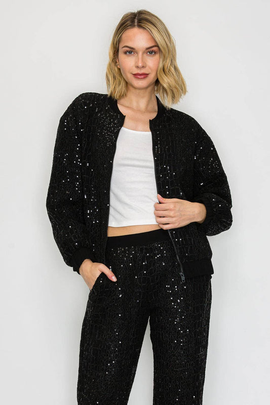 Janna Embroidered Sequin Jacket