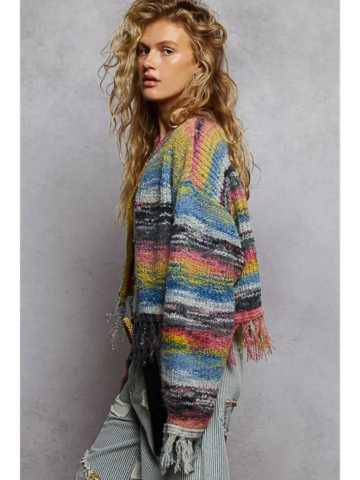 Multi Color Fringe Sweater