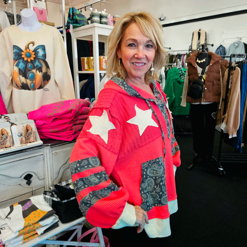 Pink Star Bandana Stripe Sweater