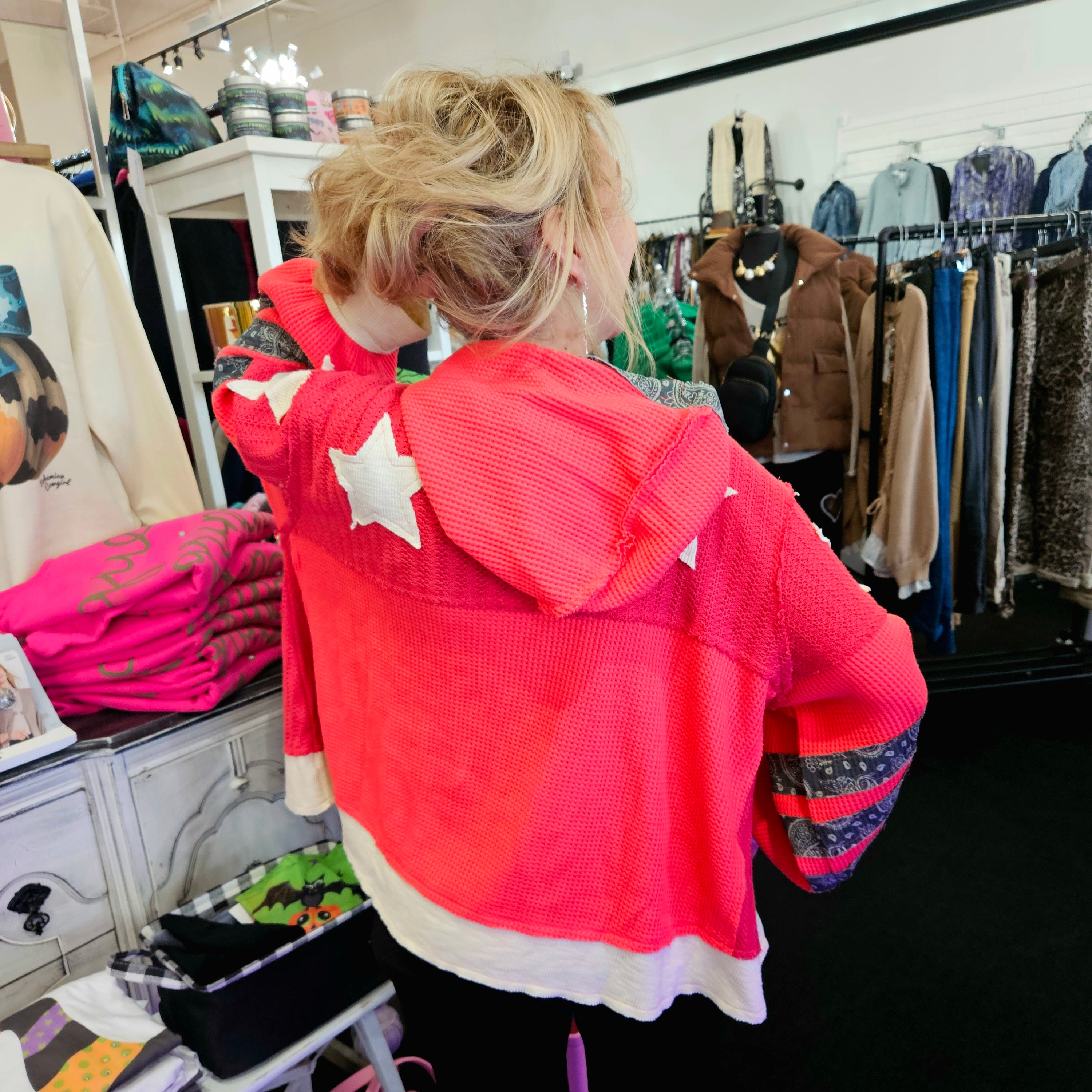 Pink Star Bandana Stripe Sweater