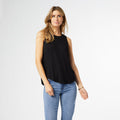 Erin Pleat Black Tank