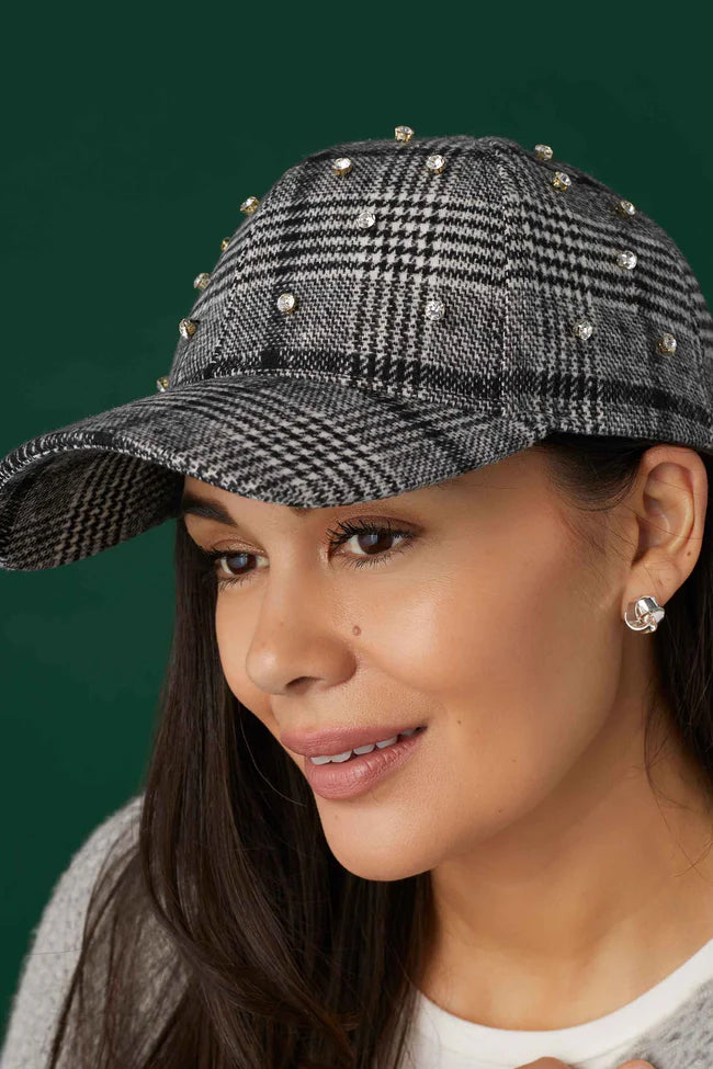 Glitzy Plaid Baseball Hat