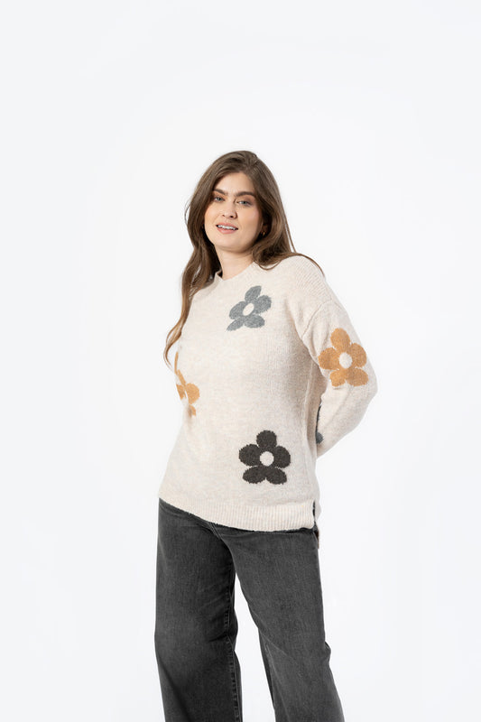 Buttercream Flower Sweater