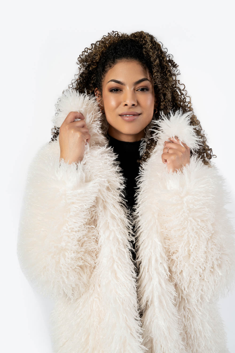 Shaggy Winter White Coat