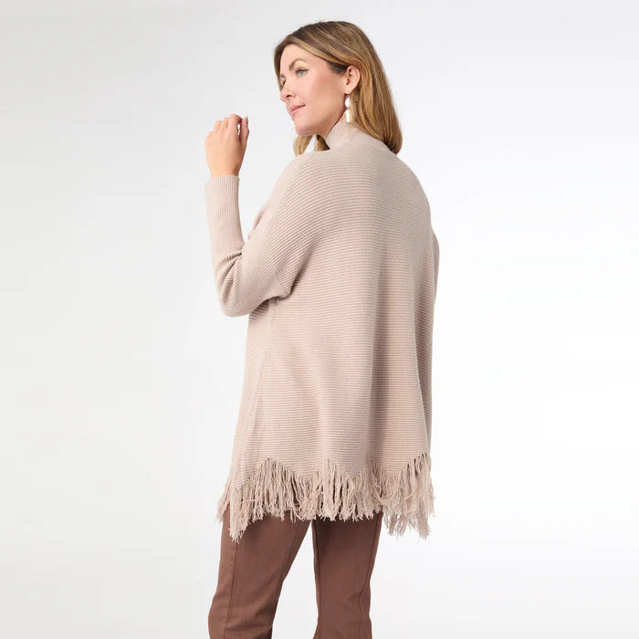 Lois Mock Neck Sweater with Fringe