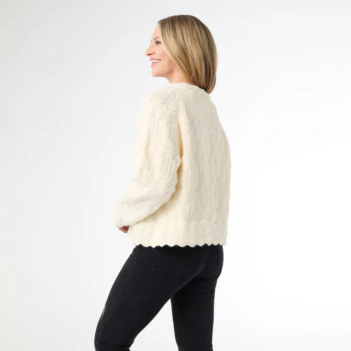 Regina Cardigan with Scalloped Trim