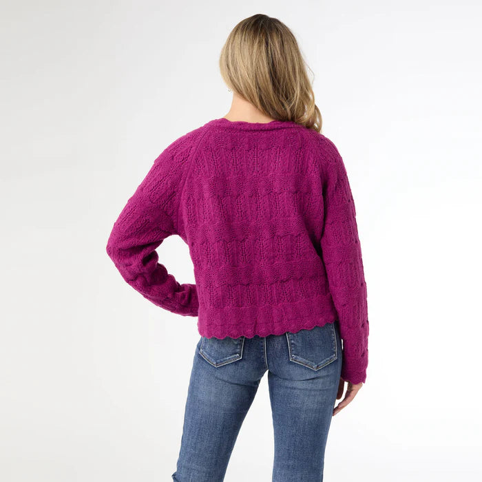Regina Cardigan with Scalloped Trim