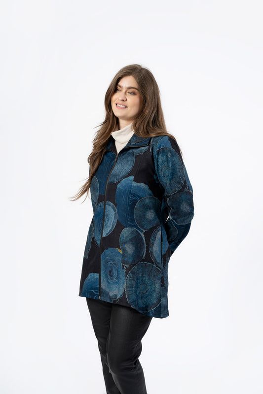 Midnight Blue Orb Zip Coat
