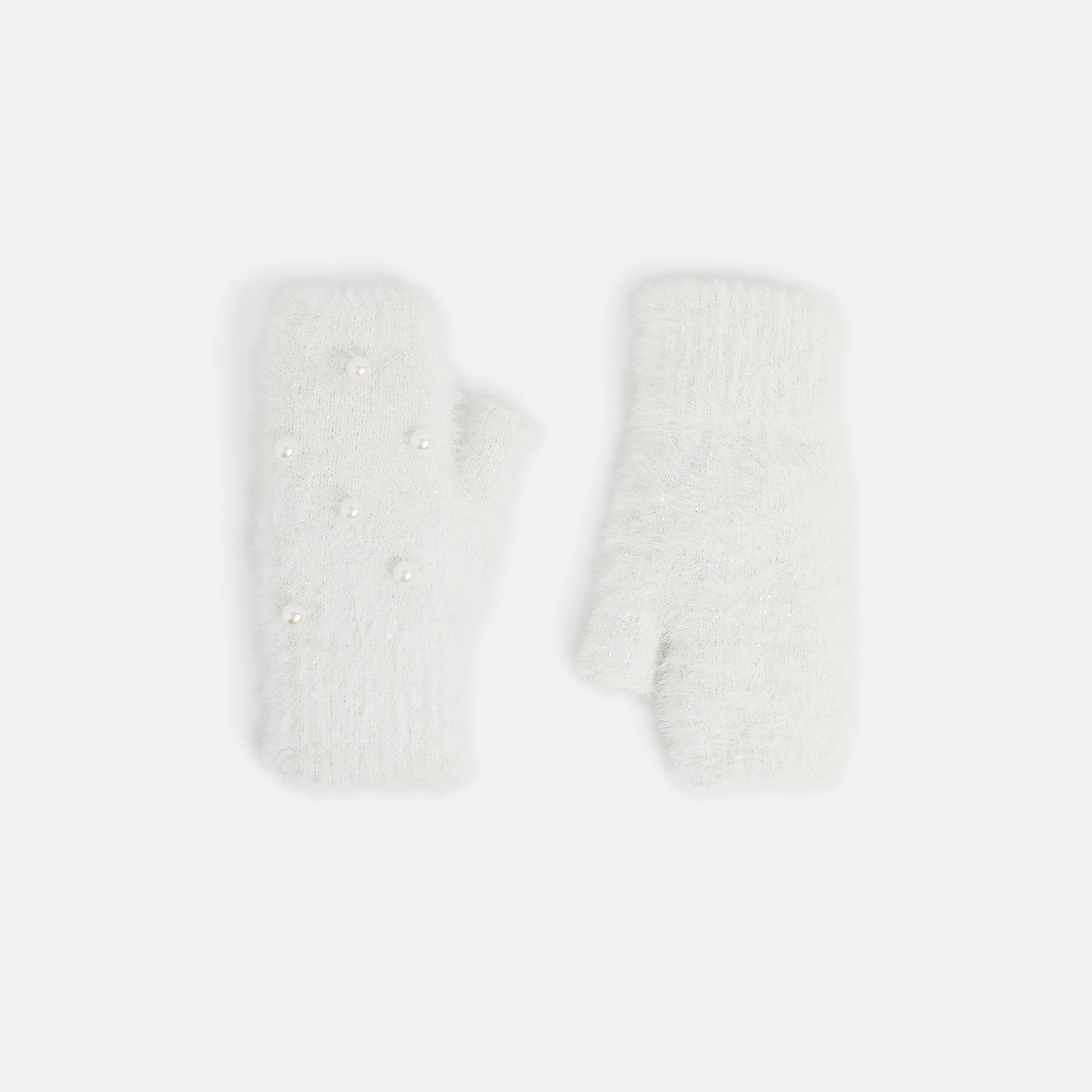 Pearl Embellished Fingerless Gloves