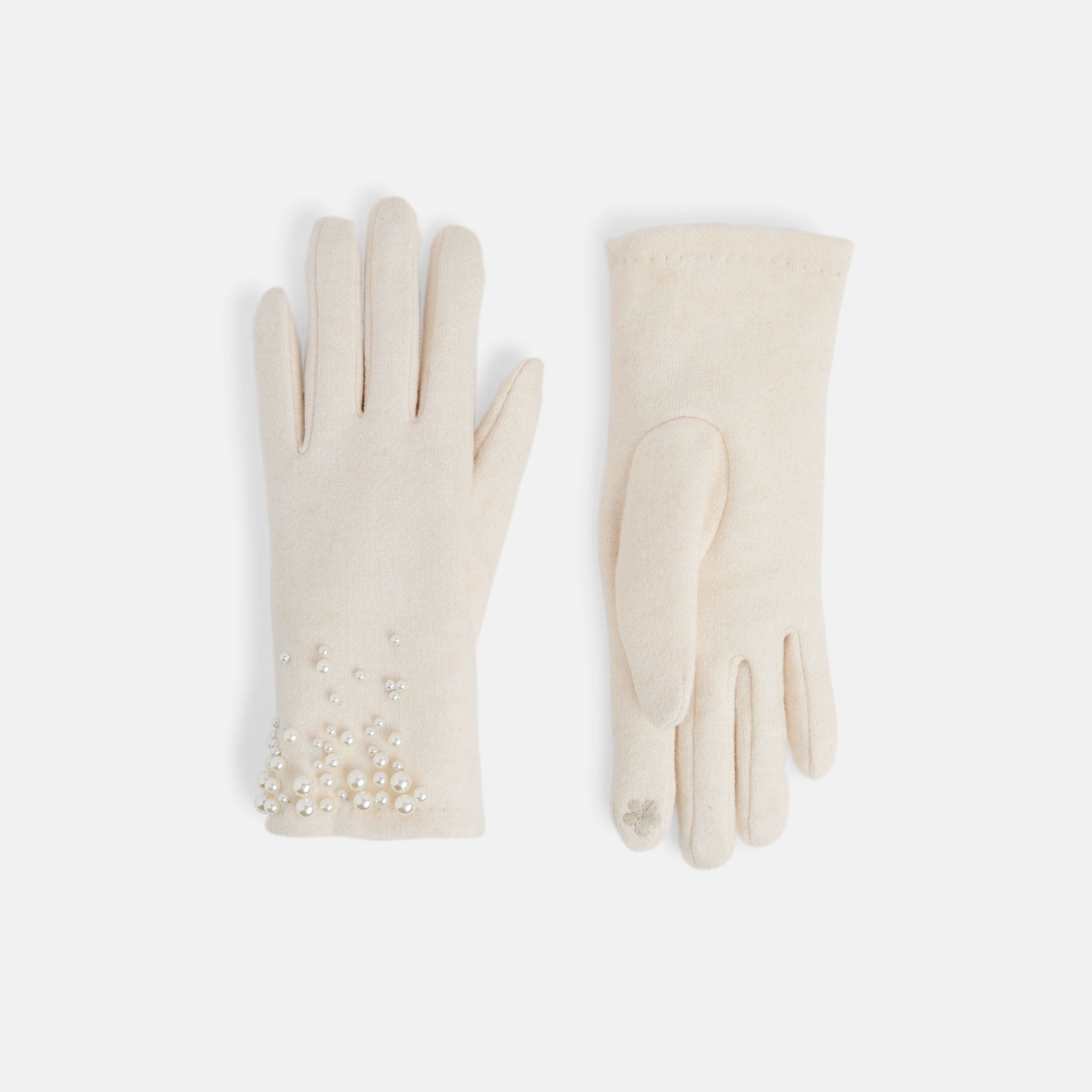 Pearly Wrist Touchscreen Gloves