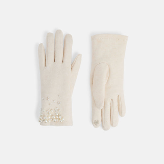 Pearly Wrist Touchscreen Gloves