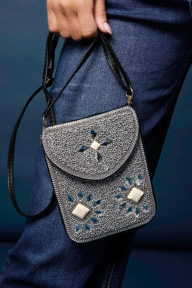 Artisan Beaded Holiday Crossbody Bag
