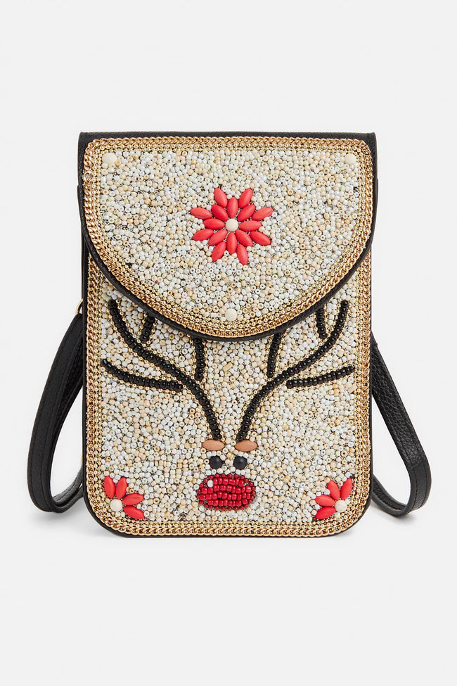 Artisan Beaded Holiday Crossbody Bag