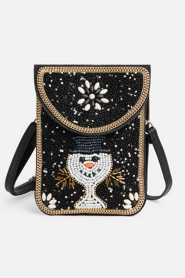 Artisan Beaded Holiday Crossbody Bag