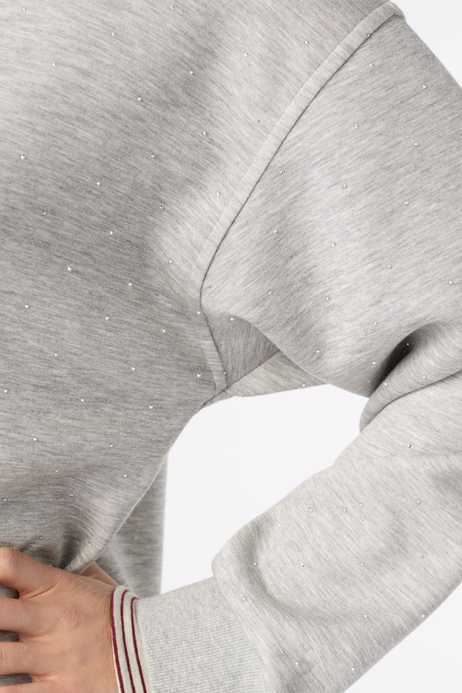 Astoria Sparkle Sweatshirt with Stripe Trim