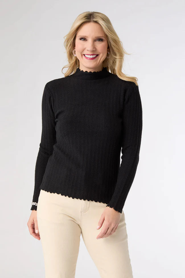Avalee Funnel Neck Cable Knit Sweater