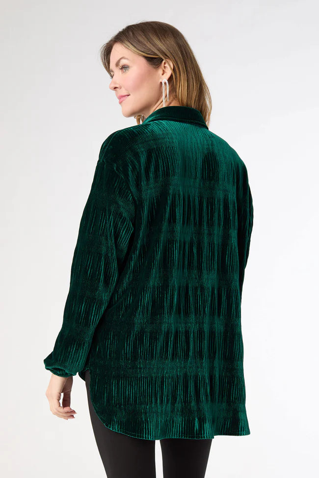 Candus Pleated Velour Top