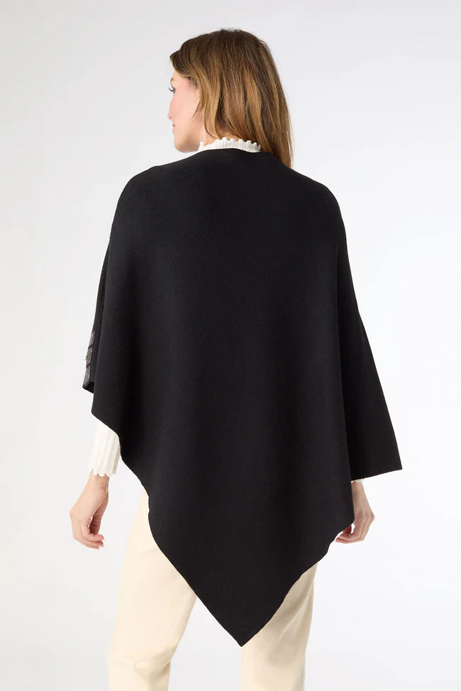 Liora Poncho W Rhinestone And Pearl Trim