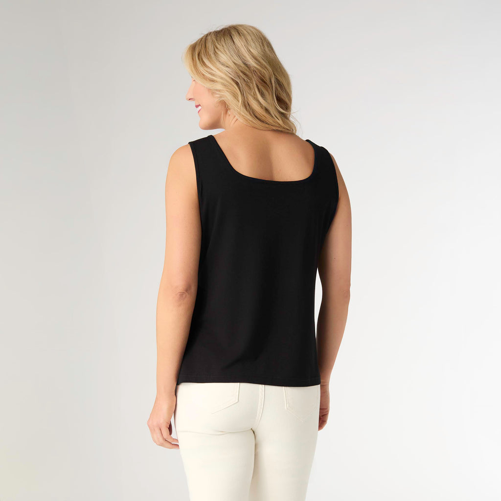 Soft Landing Black Tank Top