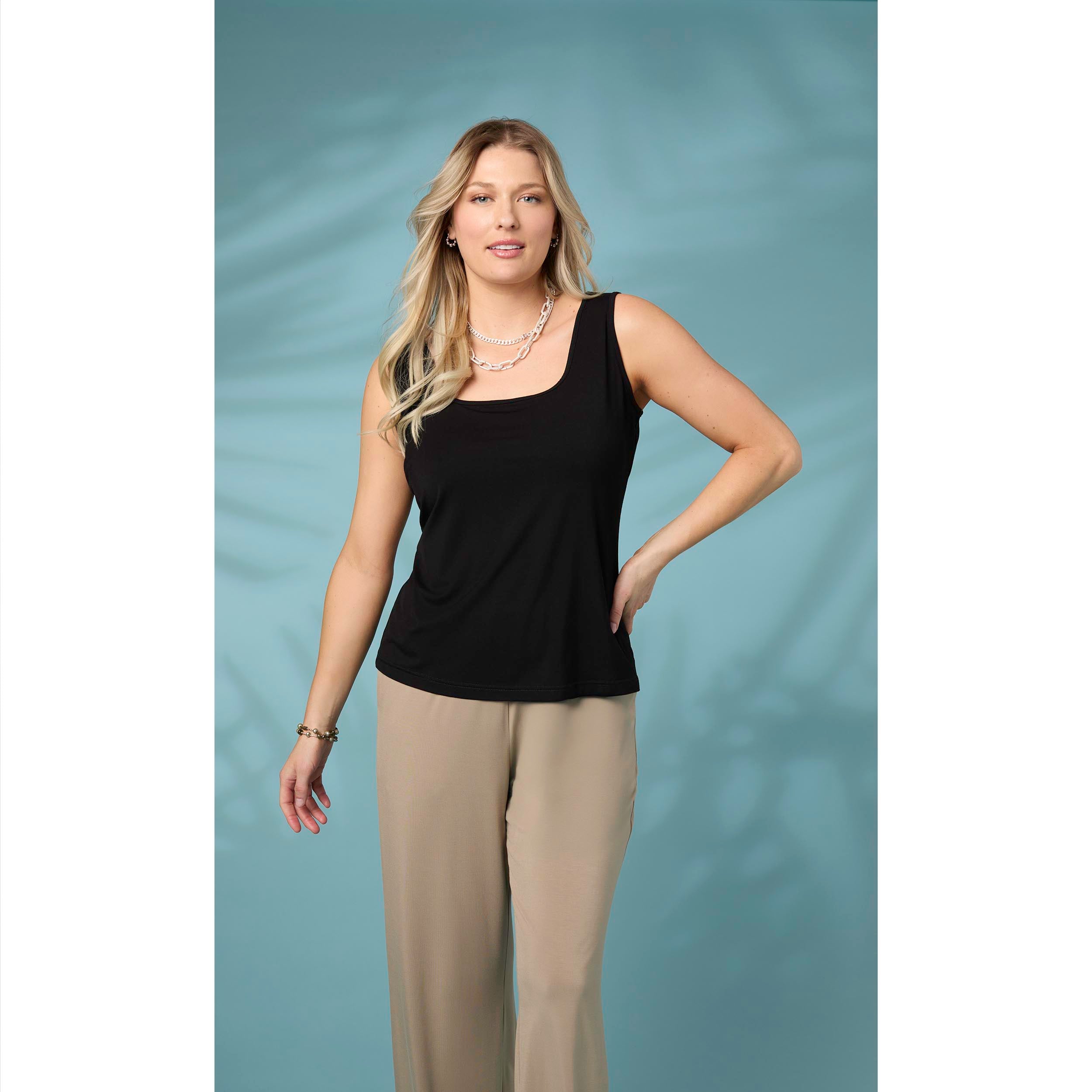Soft Landing Black Tank Top