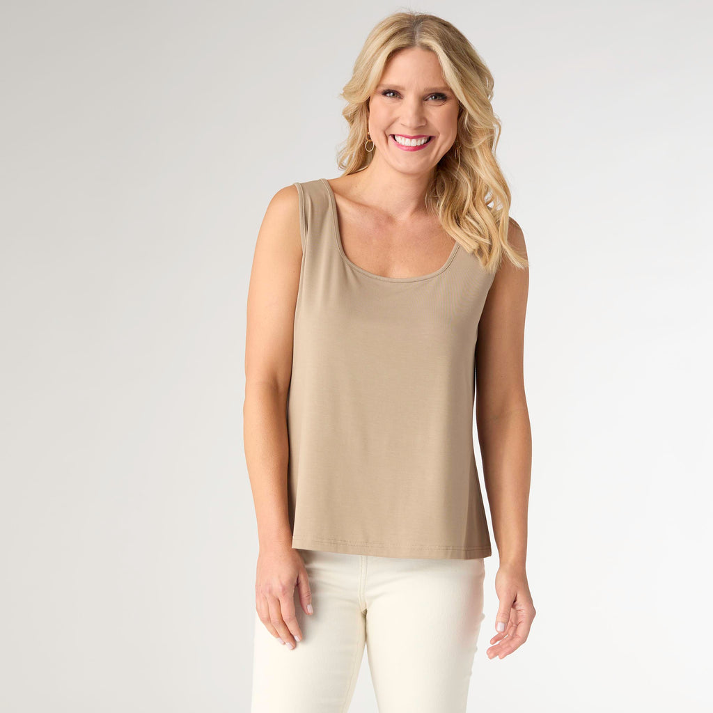 Soft Landing Taupe Tank Top