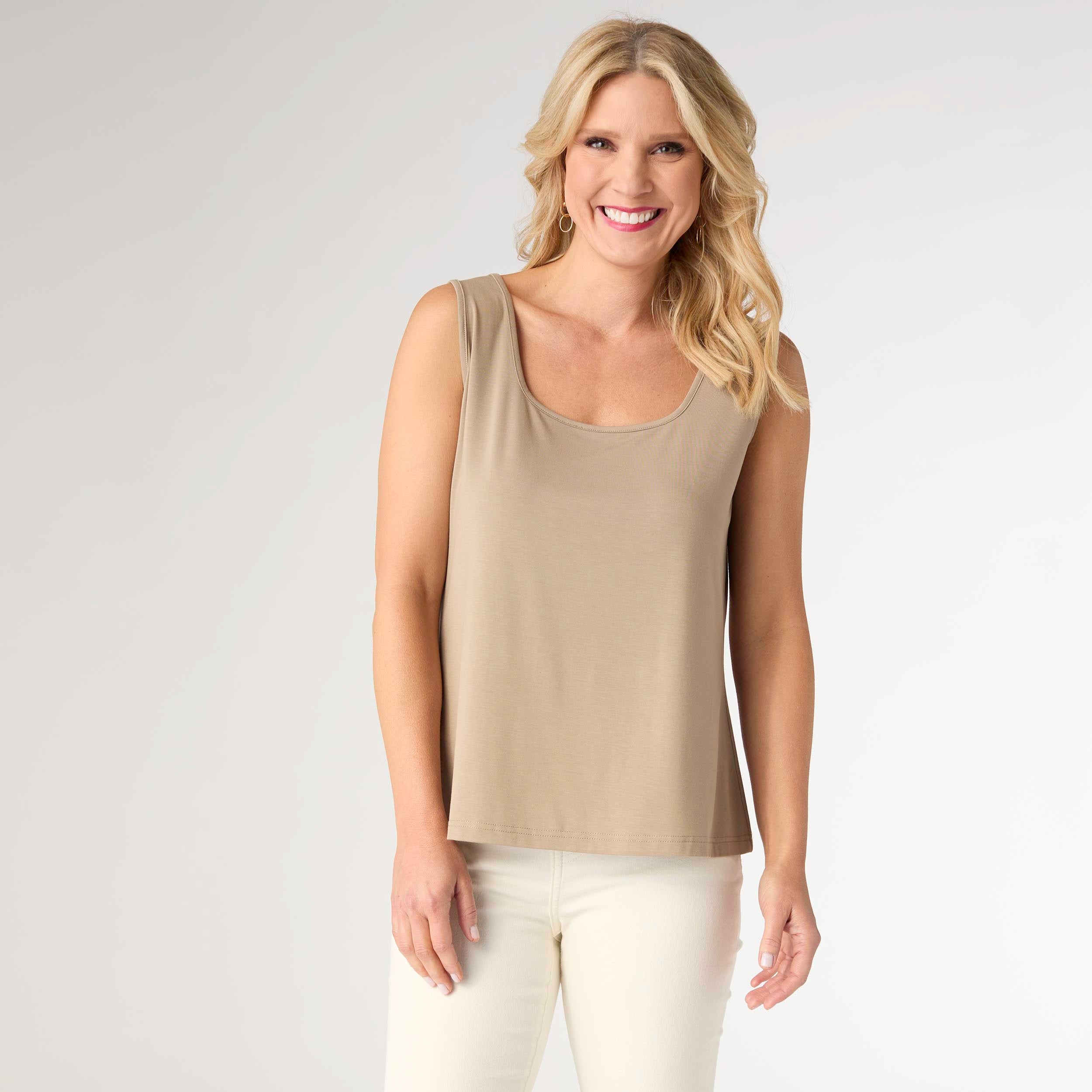 Soft Landing Taupe Tank Top