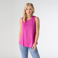 Pleat Electric Fuchsia Tank Top