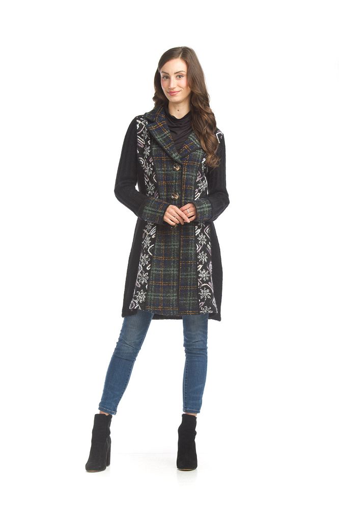 LONGLINE BOUCLE PLAID JACKET