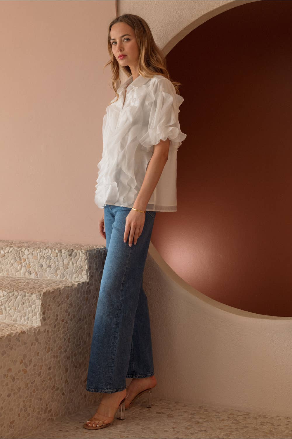 Jhen Cascade Ruffle Top