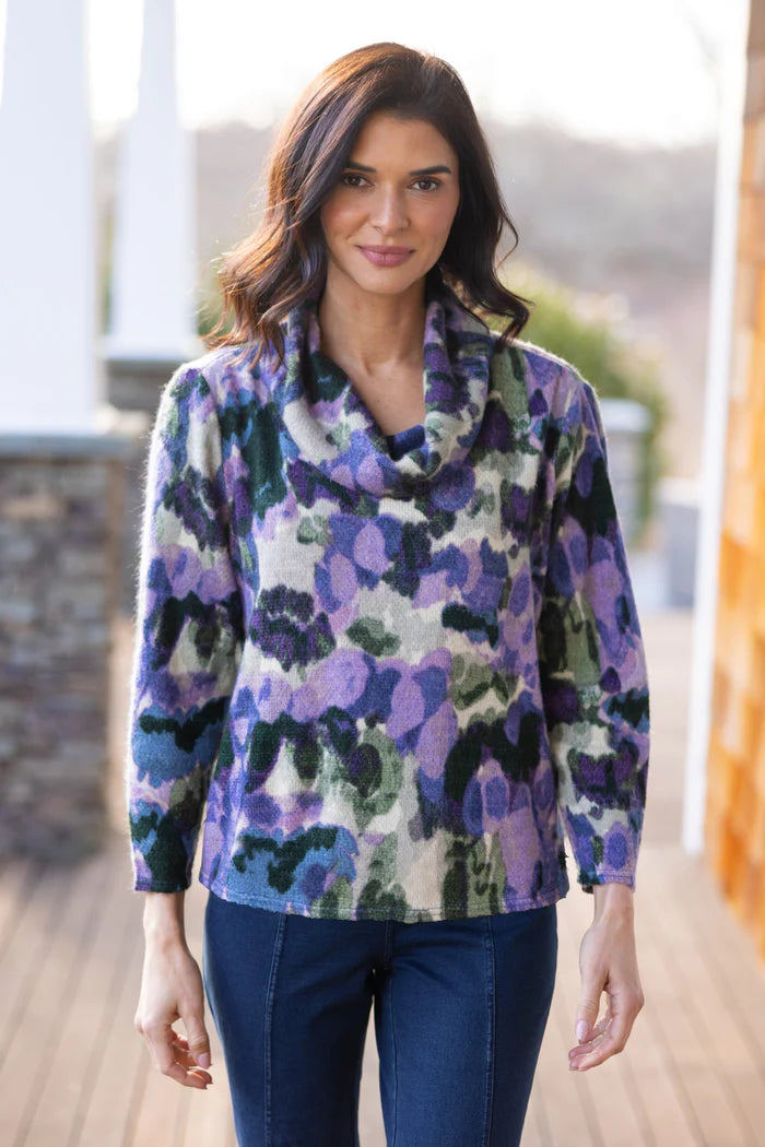 Aspen Knit Brushstroke Print Pullover