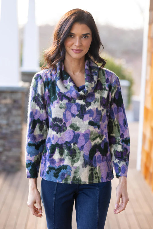 Aspen Knit Brushstroke Print Pullover