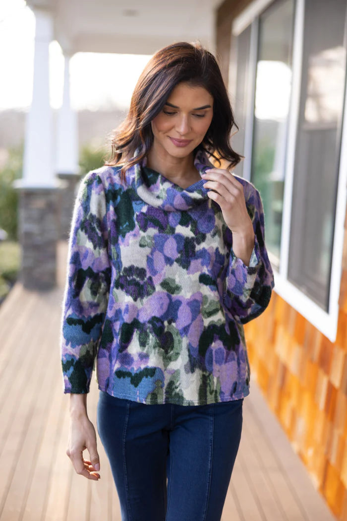 Aspen Knit Brushstroke Print Pullover