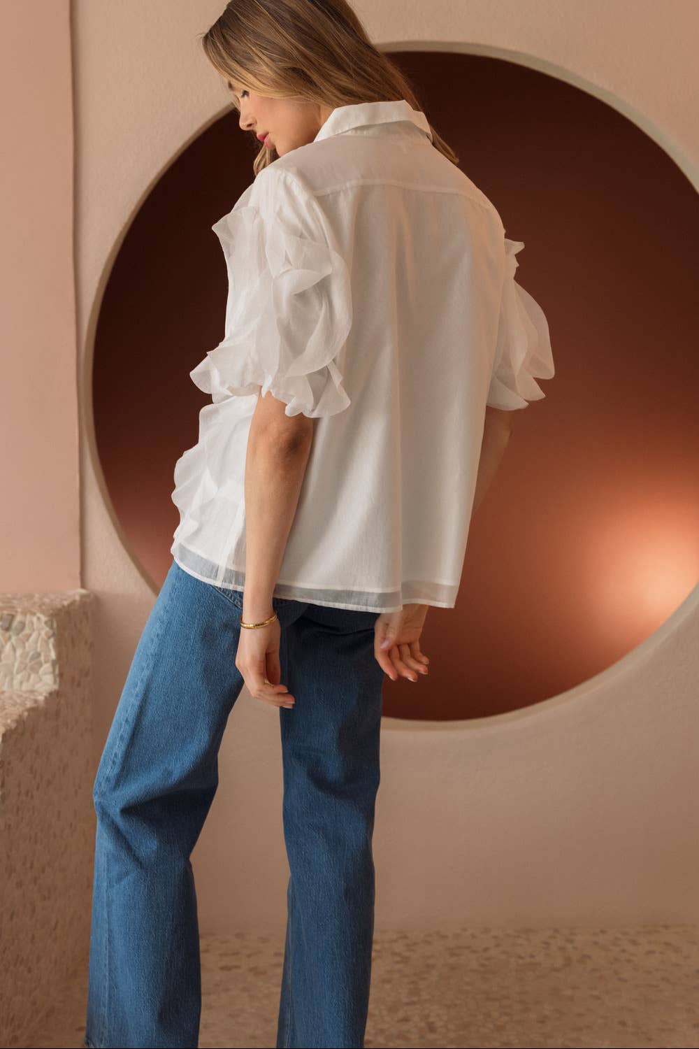 Jhen Cascade Ruffle Top