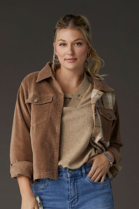 ROARK CORDUROY BUTTON FRONT JACKET