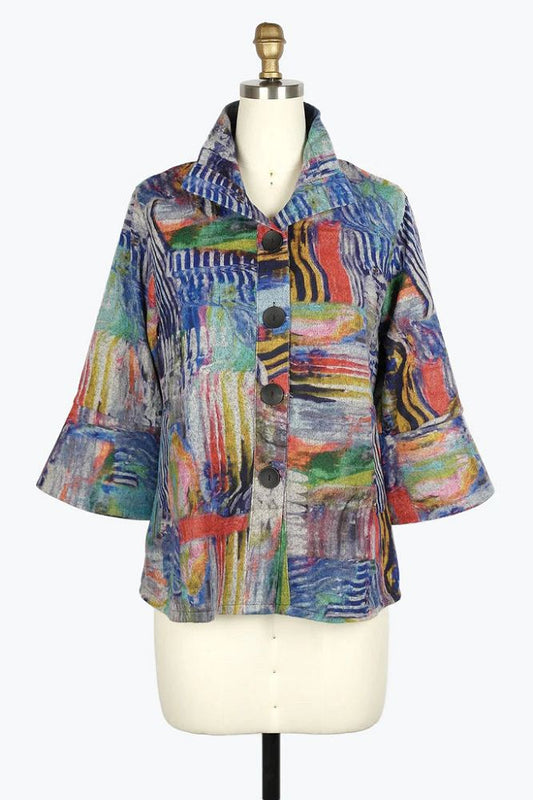 COLORFUL BRUSHSTROKE SHORT JKT