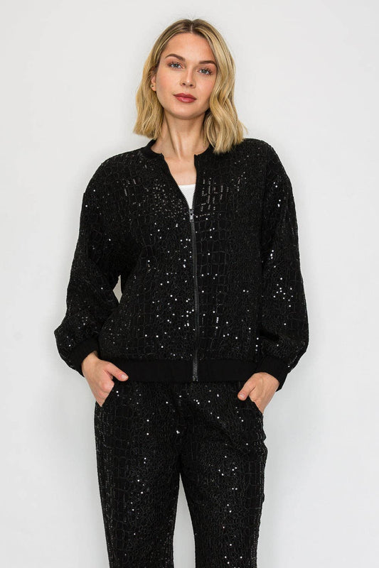 Janna Embroidered Sequin Jacket