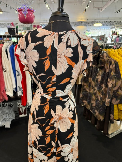 Orange and Black Wrap Dress