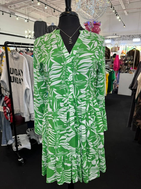Green Zebra Flowy Dress