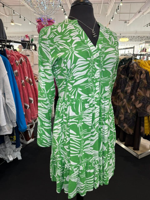 Green Zebra Flowy Dress