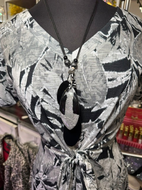B&W Wrap Dress