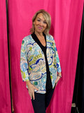 Blue and Green Patterned Cardigan